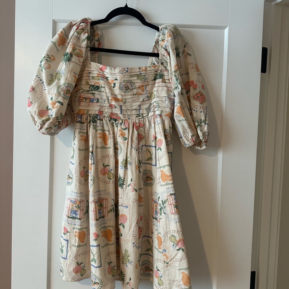 Abercrombie & Fitch Cream Mini Dress with Multicolor Print